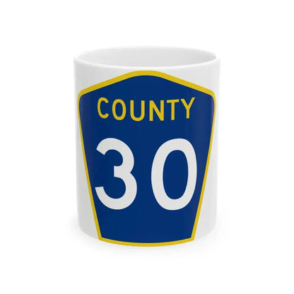 County 30 MN (Minnesota) (Road Sign) White Coffee Mug 11oz - Go Mug Yourself