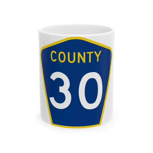 County 30 MN (Minnesota) (Road Sign) White Coffee Mug 11oz - Go Mug Yourself