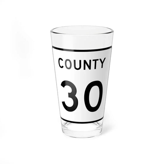 County 30 square (Minnesota) (Road Sign) Pint Glass 16oz 16oz - Go Mug Yourself