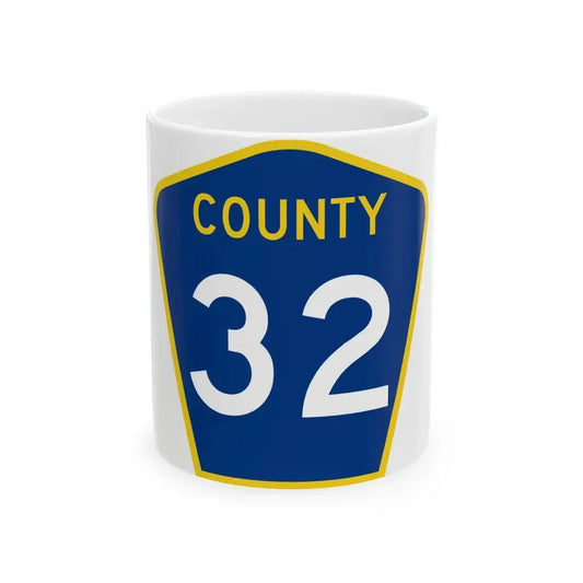 County 32 MN (Minnesota) (Road Sign) White Coffee Mug 11oz - Go Mug Yourself
