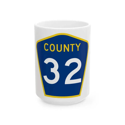 County 32 MN (Minnesota) (Road Sign) White Coffee Mug 15oz - Go Mug Yourself