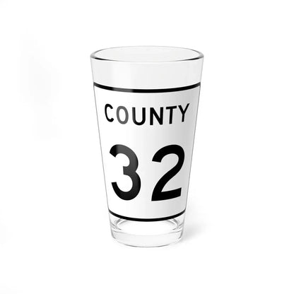 County 32 square (Minnesota) (Road Sign) Pint Glass 16oz 16oz - Go Mug Yourself