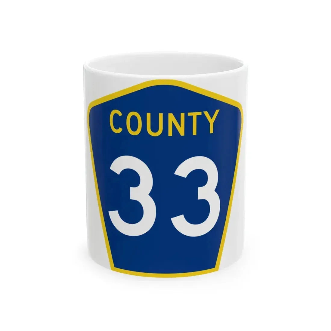 County 33 MN (Minnesota) (Road Sign) White Coffee Mug 11oz - Go Mug Yourself