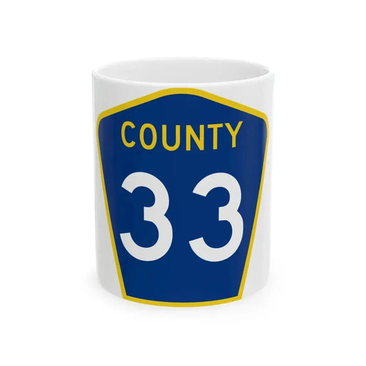 County 33 MN (Minnesota) (Road Sign) White Coffee Mug 11oz - Go Mug Yourself