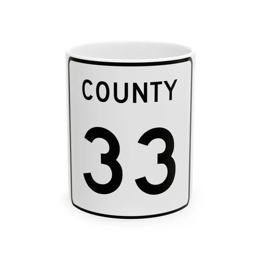 County 33 square (Minnesota) (Road Sign) White Coffee Mug 11oz - Go Mug Yourself
