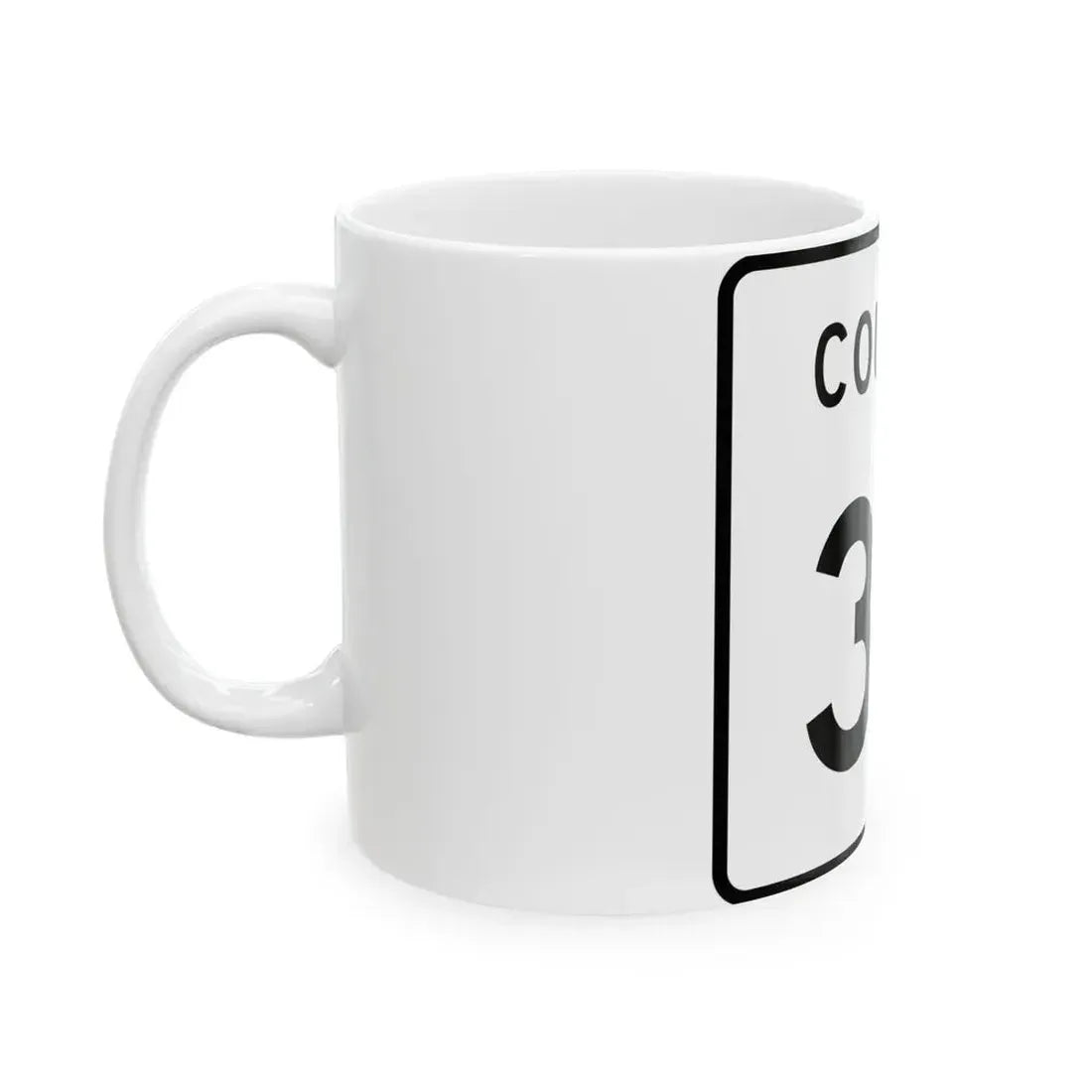 County 33 square (Minnesota) (Road Sign) White Coffee Mug - Go Mug Yourself