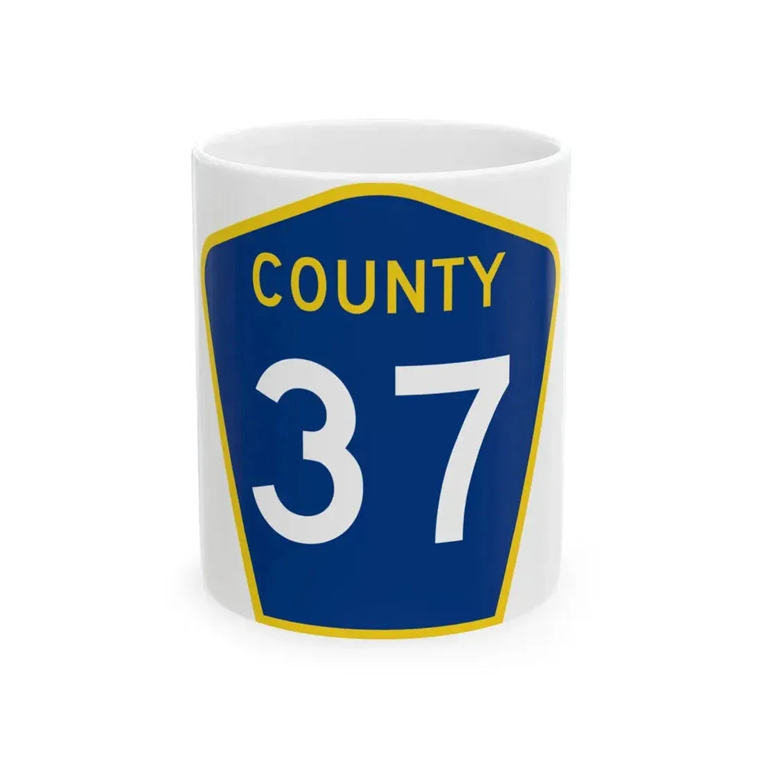 County 37 MN (Minnesota) (Road Sign) White Coffee Mug 11oz - Go Mug Yourself