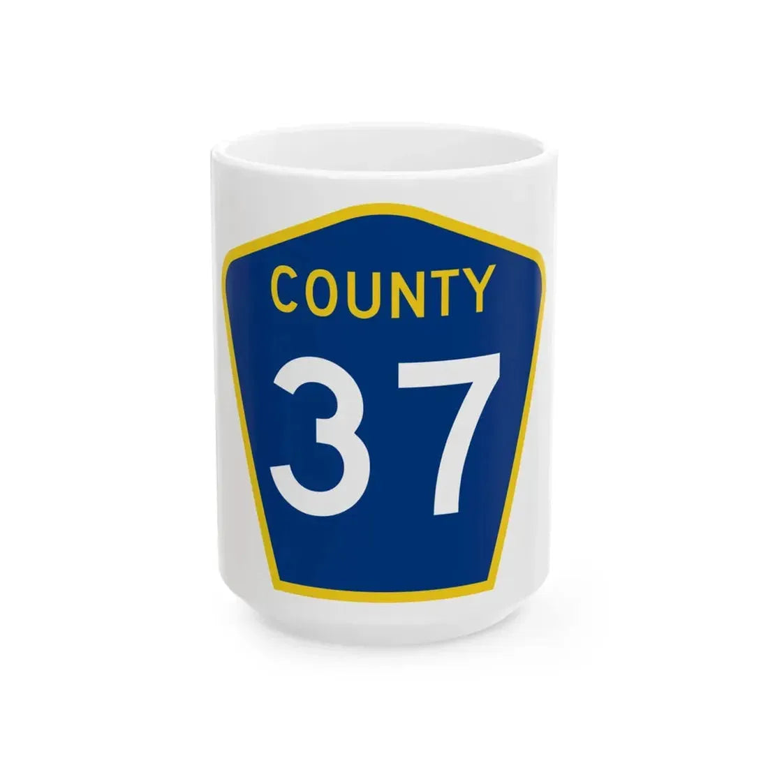 County 37 MN (Minnesota) (Road Sign) White Coffee Mug 15oz - Go Mug Yourself