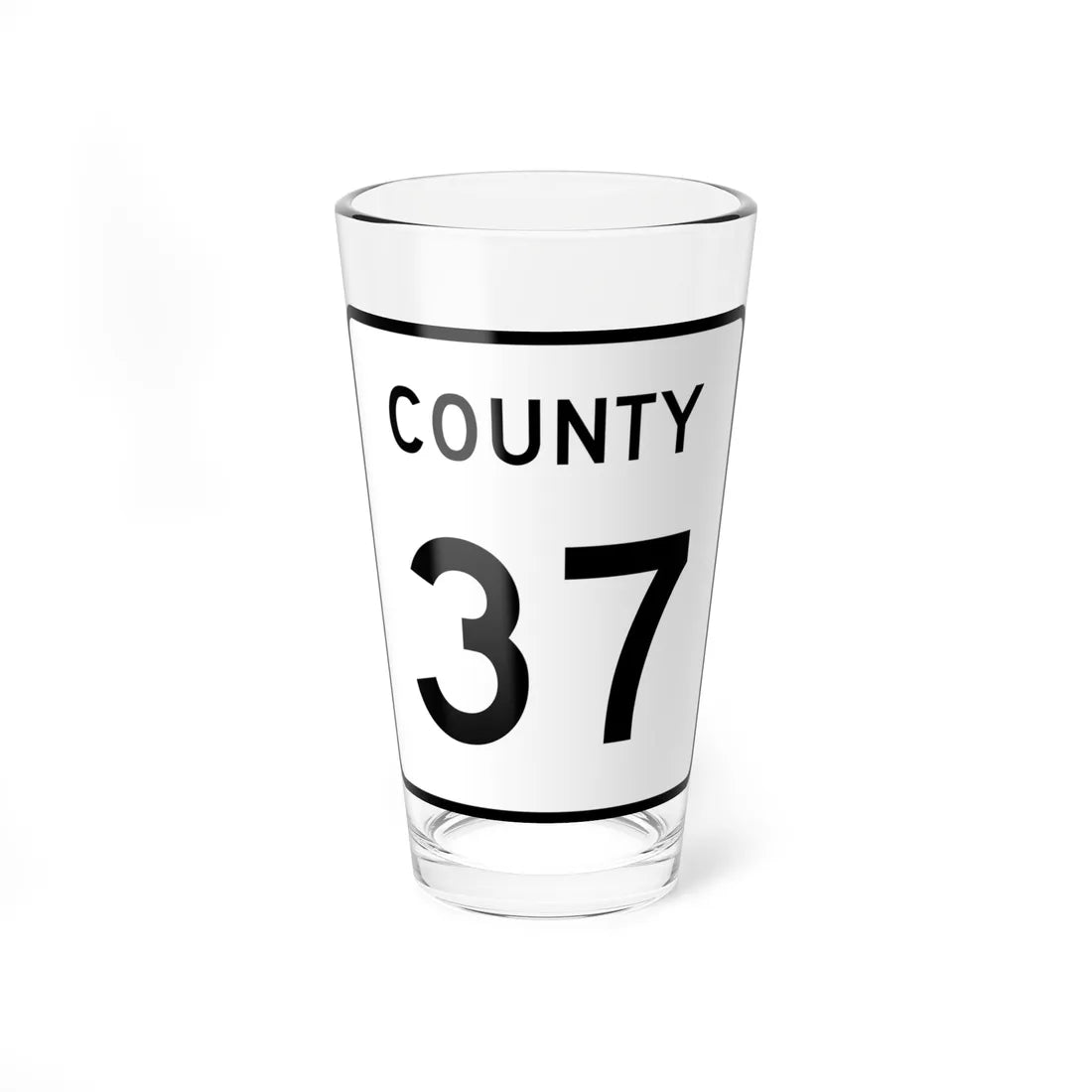 County 37 square (Minnesota) (Road Sign) Pint Glass 16oz 16oz - Go Mug Yourself