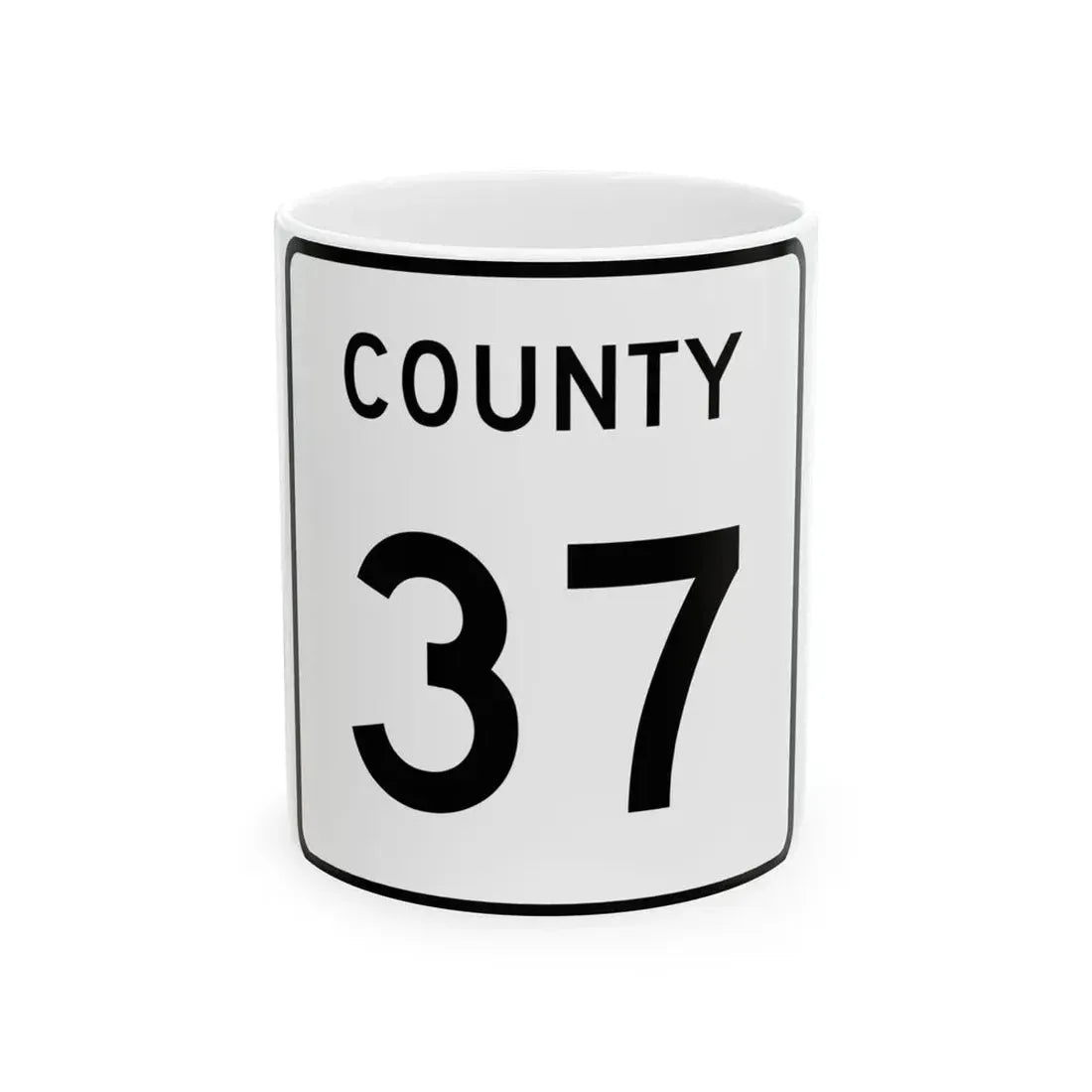 County 37 square (Minnesota) (Road Sign) White Coffee Mug 11oz - Go Mug Yourself