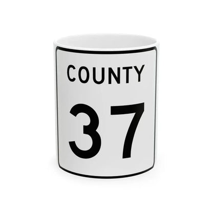 County 37 square (Minnesota) (Road Sign) White Coffee Mug 11oz - Go Mug Yourself