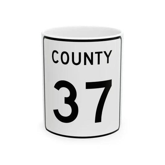 County 37 square (Minnesota) (Road Sign) White Coffee Mug 11oz - Go Mug Yourself