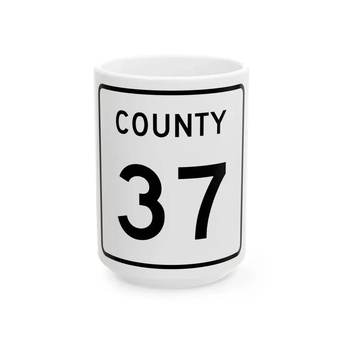 County 37 square (Minnesota) (Road Sign) White Coffee Mug 15oz - Go Mug Yourself