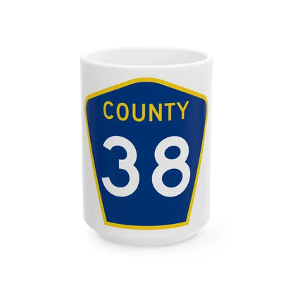 County 38 MN (Minnesota) (Road Sign) White Coffee Mug 15oz - Go Mug Yourself