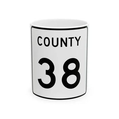 County 38 square (Minnesota) (Road Sign) White Coffee Mug 11oz - Go Mug Yourself