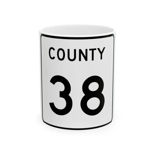 County 38 square (Minnesota) (Road Sign) White Coffee Mug 11oz - Go Mug Yourself