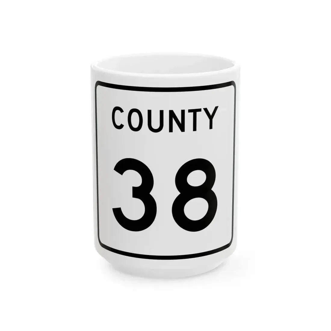 County 38 square (Minnesota) (Road Sign) White Coffee Mug 15oz - Go Mug Yourself