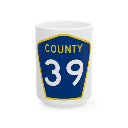 County 39 MN (Minnesota) (Road Sign) White Coffee Mug 15oz - Go Mug Yourself