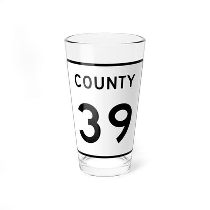 County 39 square (Minnesota) (Road Sign) Pint Glass 16oz 16oz - Go Mug Yourself