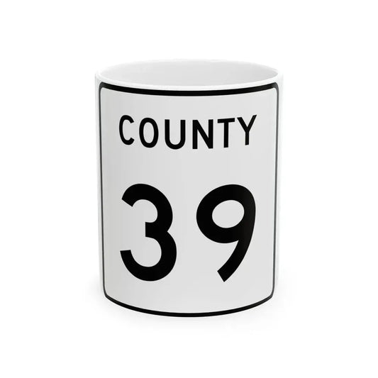 County 39 square (Minnesota) (Road Sign) White Coffee Mug 11oz - Go Mug Yourself
