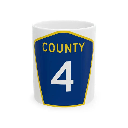 County 4 MN (Minnesota) (Road Sign) White Coffee Mug 11oz - Go Mug Yourself