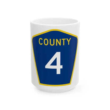 County 4 MN (Minnesota) (Road Sign) White Coffee Mug 15oz - Go Mug Yourself