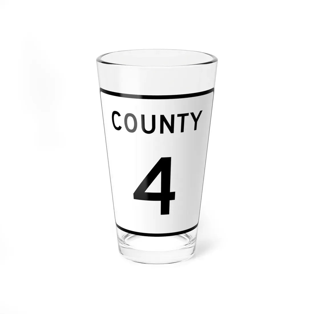 County 4 square (Minnesota) (Road Sign) Pint Glass 16oz 16oz - Go Mug Yourself