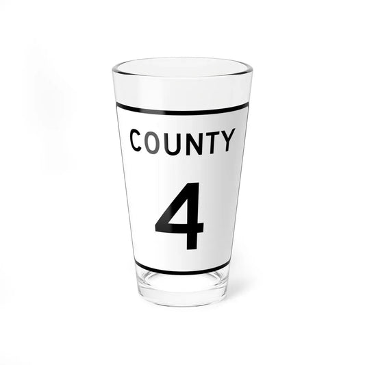 County 4 square (Minnesota) (Road Sign) Pint Glass 16oz 16oz - Go Mug Yourself