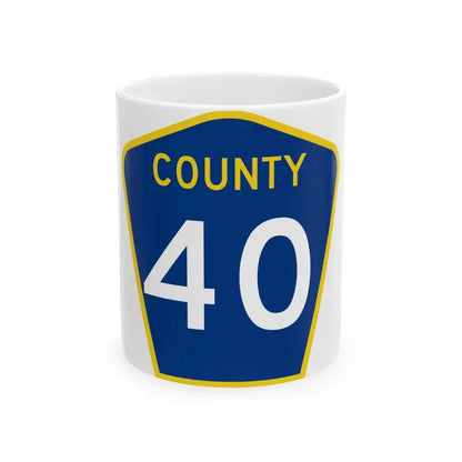 County 40 MN (Minnesota) (Road Sign) White Coffee Mug 11oz - Go Mug Yourself