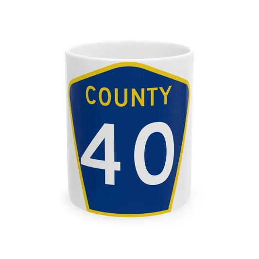 County 40 MN (Minnesota) (Road Sign) White Coffee Mug 11oz - Go Mug Yourself