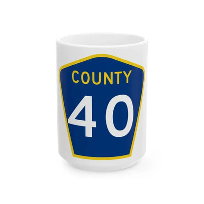 County 40 MN (Minnesota) (Road Sign) White Coffee Mug 15oz - Go Mug Yourself