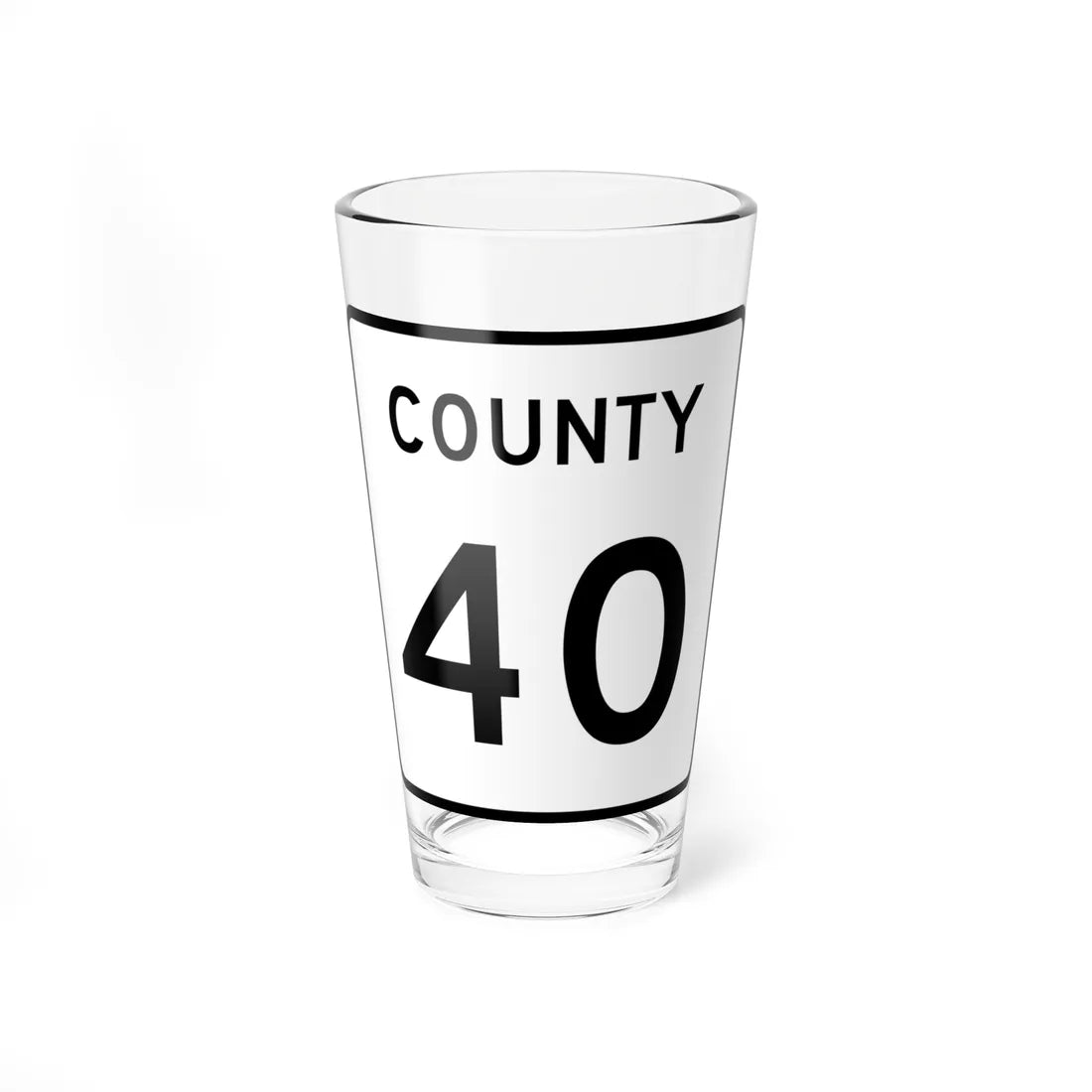 County 40 square (Minnesota) (Road Sign) Pint Glass 16oz 16oz - Go Mug Yourself