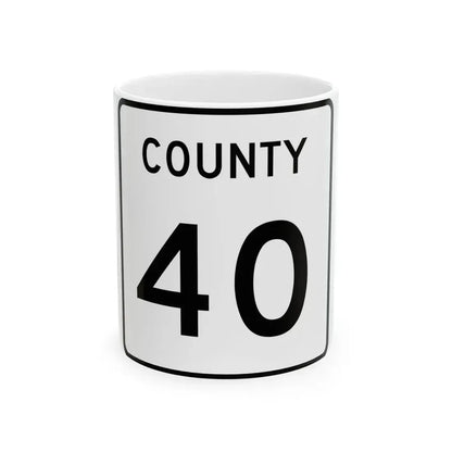 County 40 square (Minnesota) (Road Sign) White Coffee Mug 11oz - Go Mug Yourself