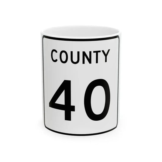 County 40 square (Minnesota) (Road Sign) White Coffee Mug 11oz - Go Mug Yourself