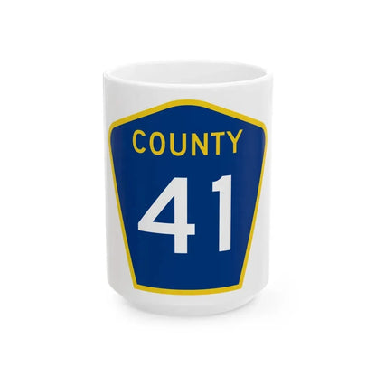 County 41 MN (Minnesota) (Road Sign) White Coffee Mug 15oz - Go Mug Yourself