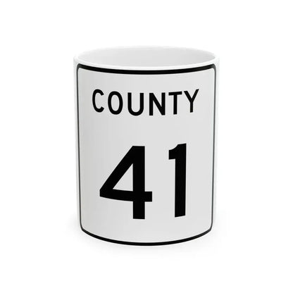 County 41 square (Minnesota) (Road Sign) White Coffee Mug 11oz - Go Mug Yourself
