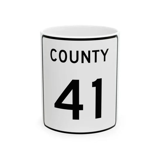 County 41 square (Minnesota) (Road Sign) White Coffee Mug 11oz - Go Mug Yourself