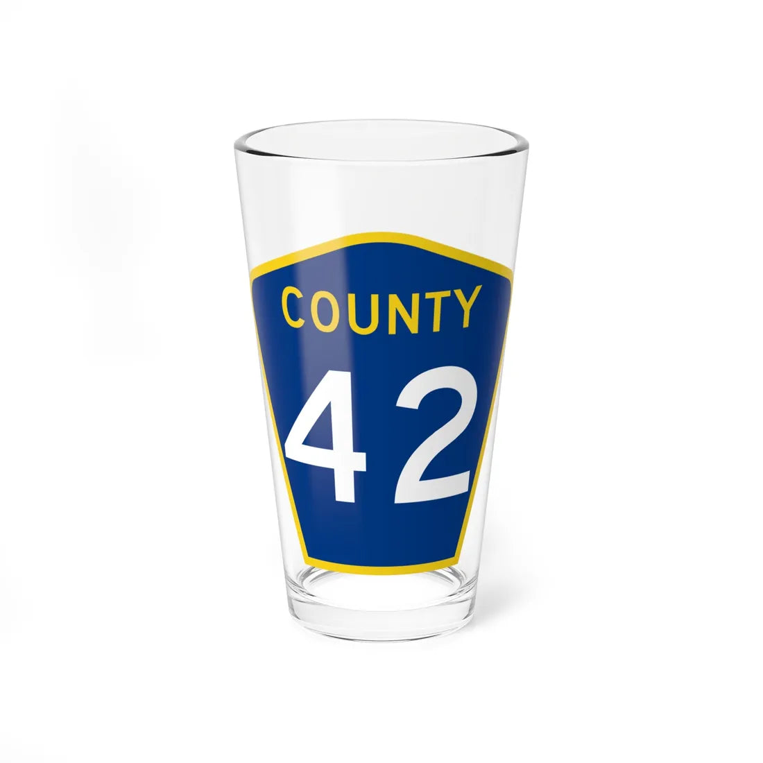 County 42 MN (Minnesota) (Road Sign) Pint Glass 16oz 16oz - Go Mug Yourself