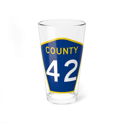 County 42 MN (Minnesota) (Road Sign) Pint Glass 16oz 16oz - Go Mug Yourself