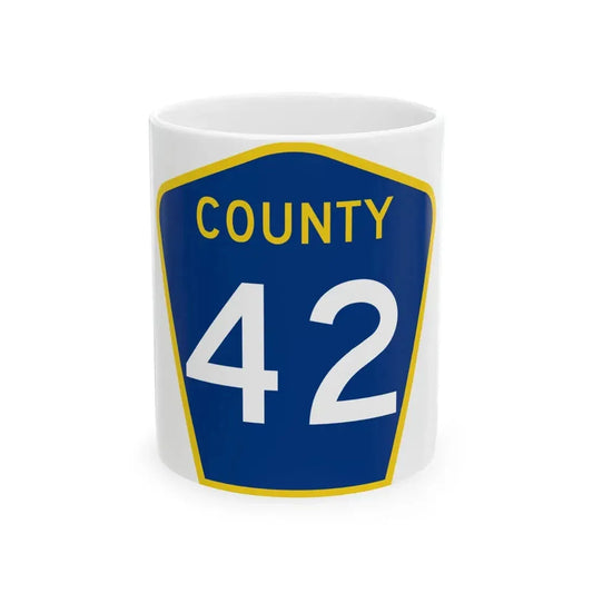 County 42 MN (Minnesota) (Road Sign) White Coffee Mug 11oz - Go Mug Yourself