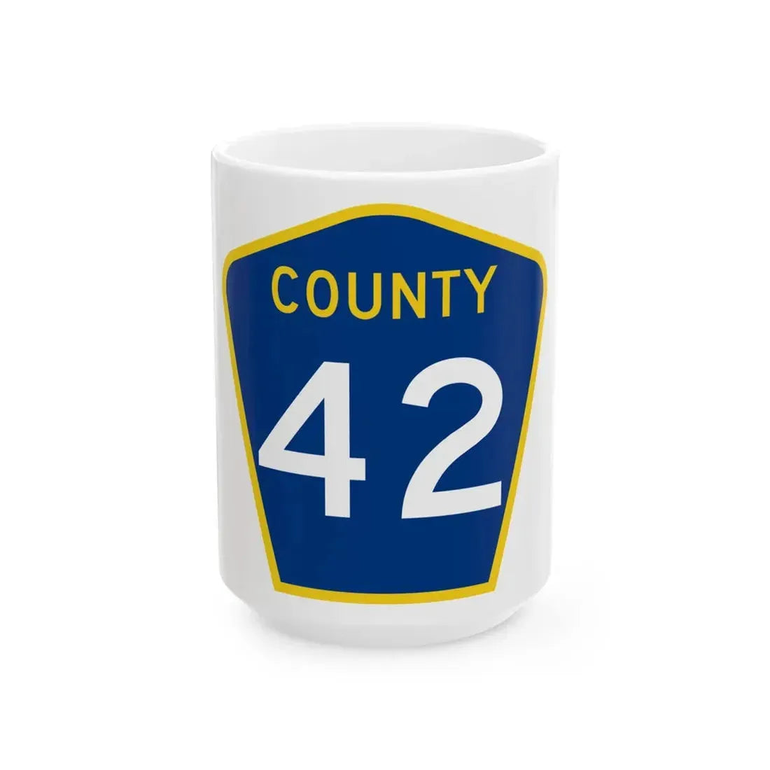 County 42 MN (Minnesota) (Road Sign) White Coffee Mug 15oz - Go Mug Yourself