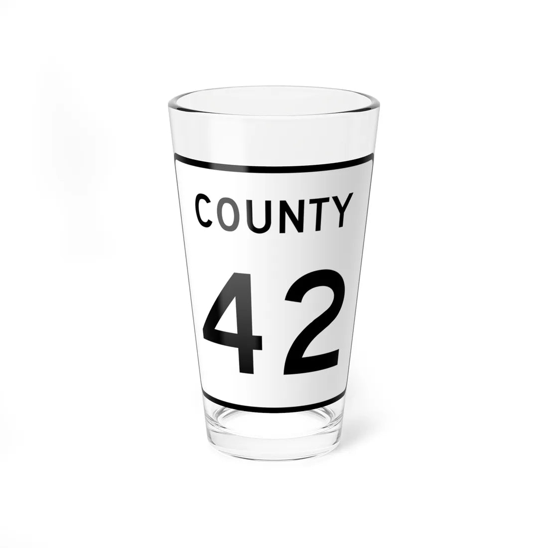 County 42 square (Minnesota) (Road Sign) Pint Glass 16oz 16oz - Go Mug Yourself