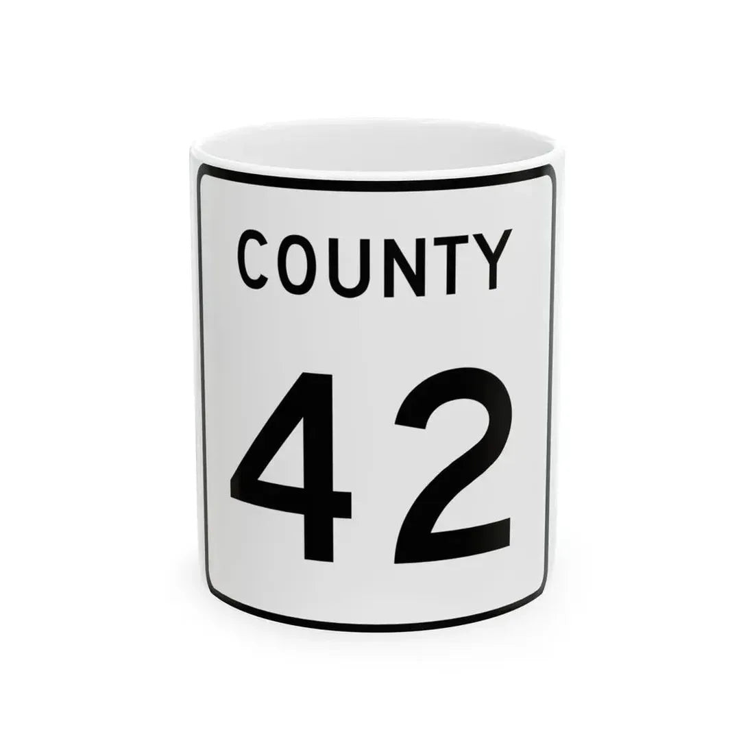County 42 square (Minnesota) (Road Sign) White Coffee Mug 11oz - Go Mug Yourself
