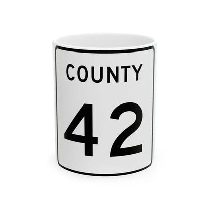 County 42 square (Minnesota) (Road Sign) White Coffee Mug 11oz - Go Mug Yourself
