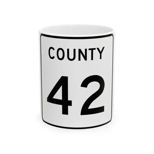 County 42 square (Minnesota) (Road Sign) White Coffee Mug 11oz - Go Mug Yourself