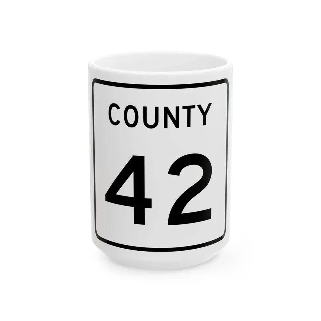 County 42 square (Minnesota) (Road Sign) White Coffee Mug 15oz - Go Mug Yourself