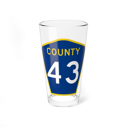 County 43 MN (Minnesota) (Road Sign) Pint Glass 16oz 16oz - Go Mug Yourself
