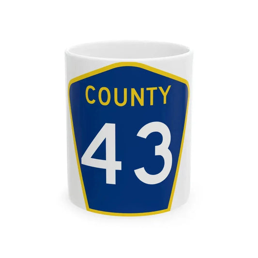 County 43 MN (Minnesota) (Road Sign) White Coffee Mug 11oz - Go Mug Yourself
