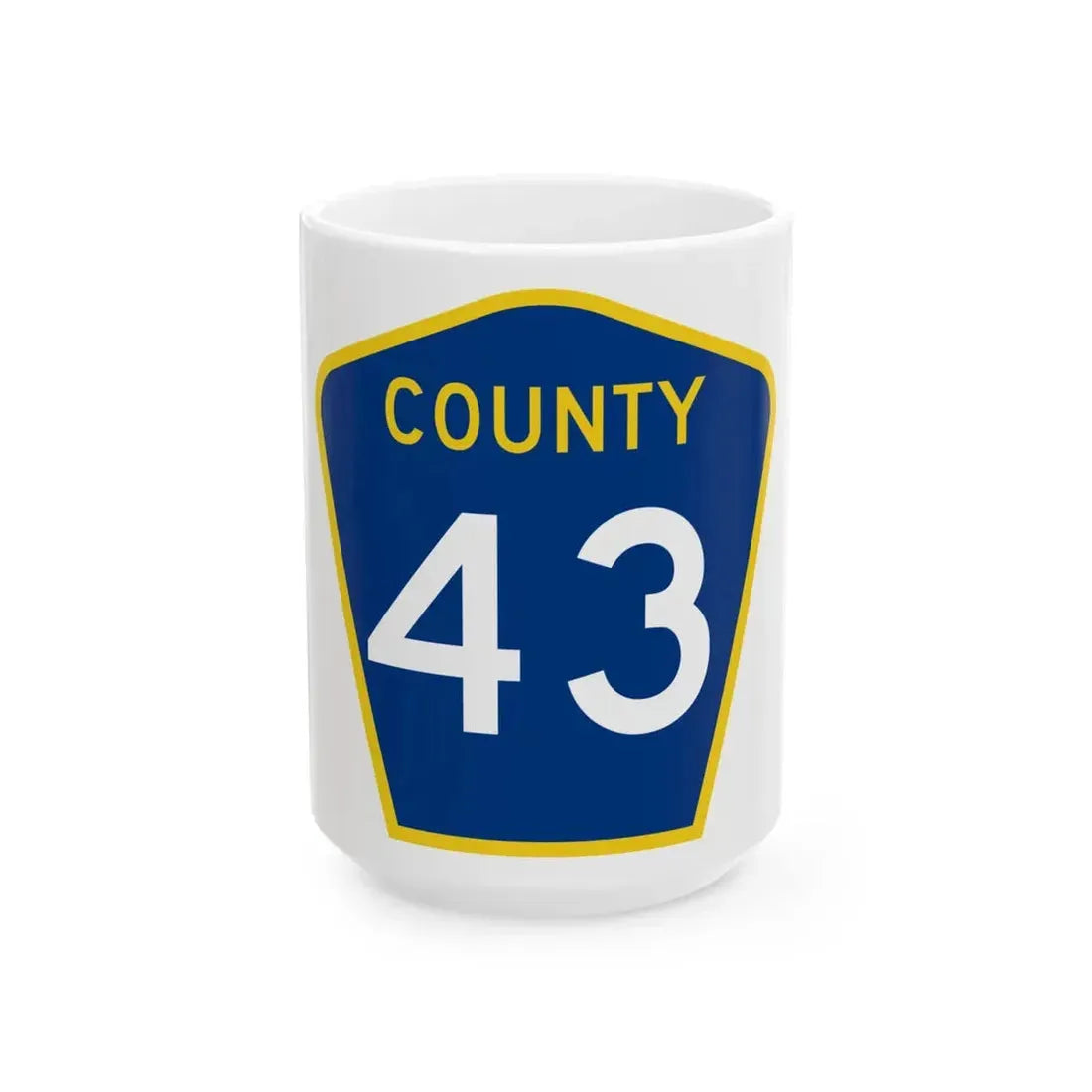 County 43 MN (Minnesota) (Road Sign) White Coffee Mug 15oz - Go Mug Yourself