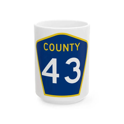 County 43 MN (Minnesota) (Road Sign) White Coffee Mug 15oz - Go Mug Yourself